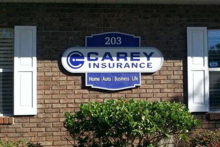 Carey Insurance sandblasted